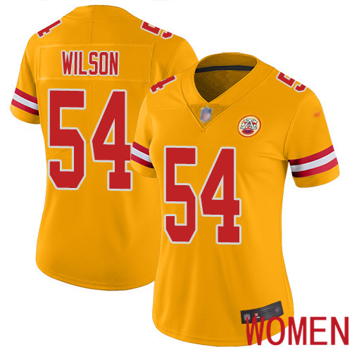 Women Kansas City Chiefs #54 Wilson Damien Limited Gold Inverted Legend Nike NFL Jersey->nfl t-shirts->Sports Accessory